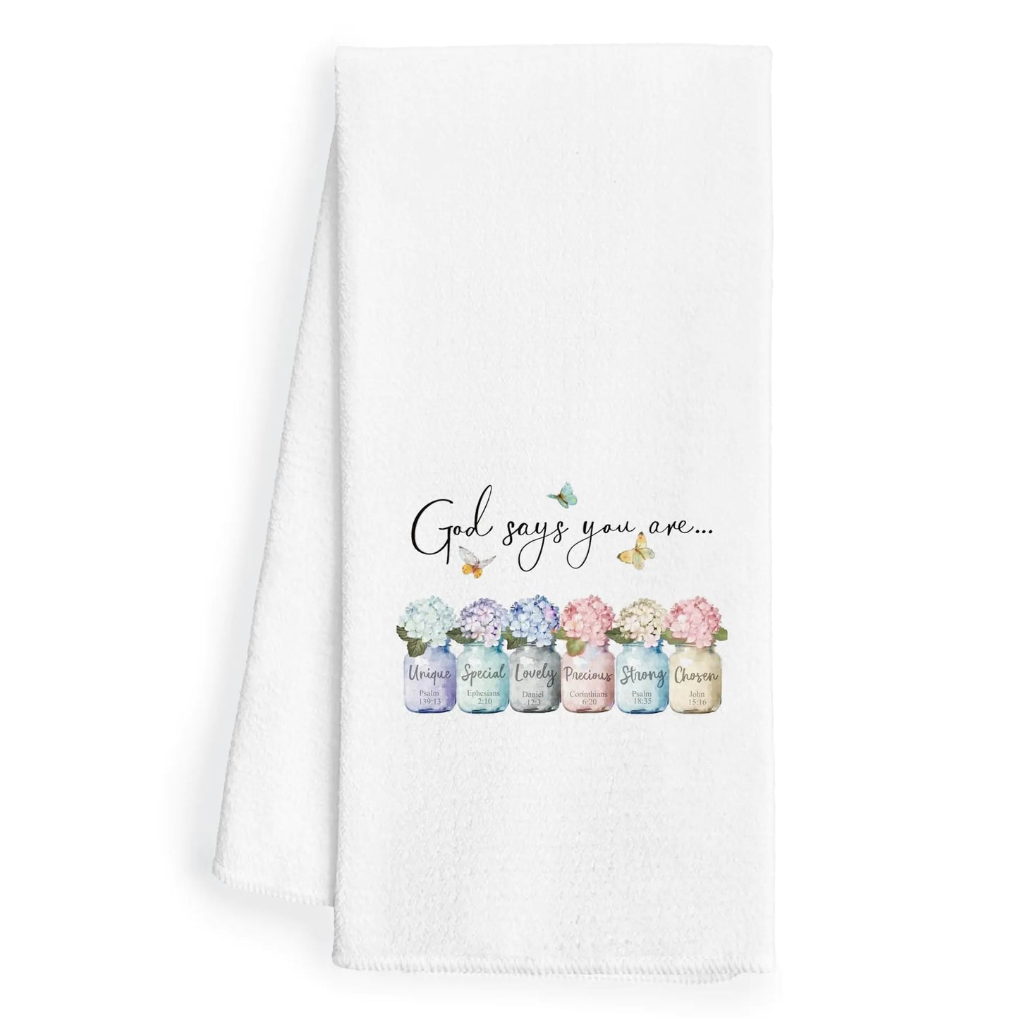 WFSM Boho Christian Kitchen Towels 16x24 - God Says You are Christian Dish Towels for Kitchen Inspirational Christian Gifts for Women Bible Verse Scripture Decorative Hand Towels for Bathroom