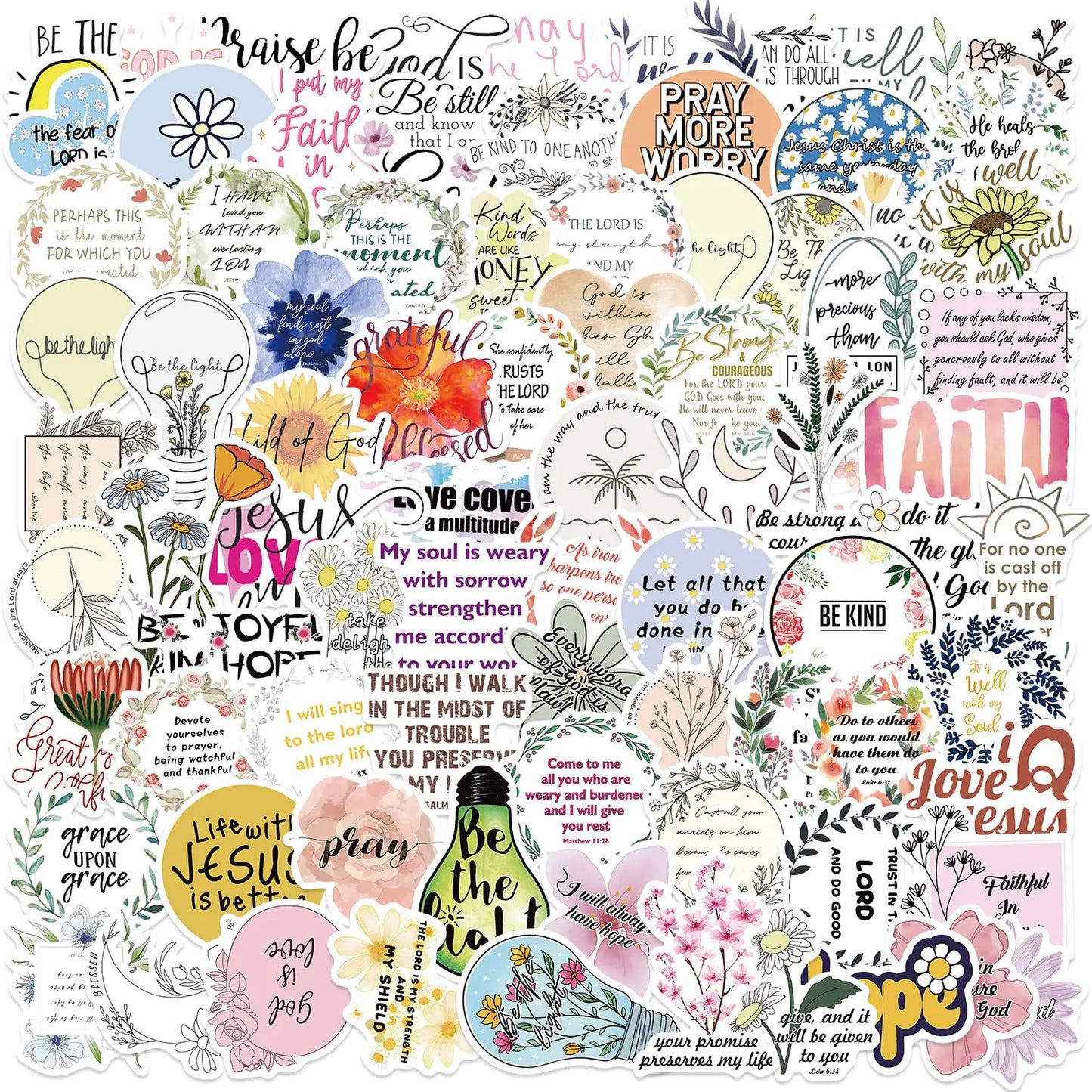 Bible Verse Stickers Inspired Peach Blossoms Stickers