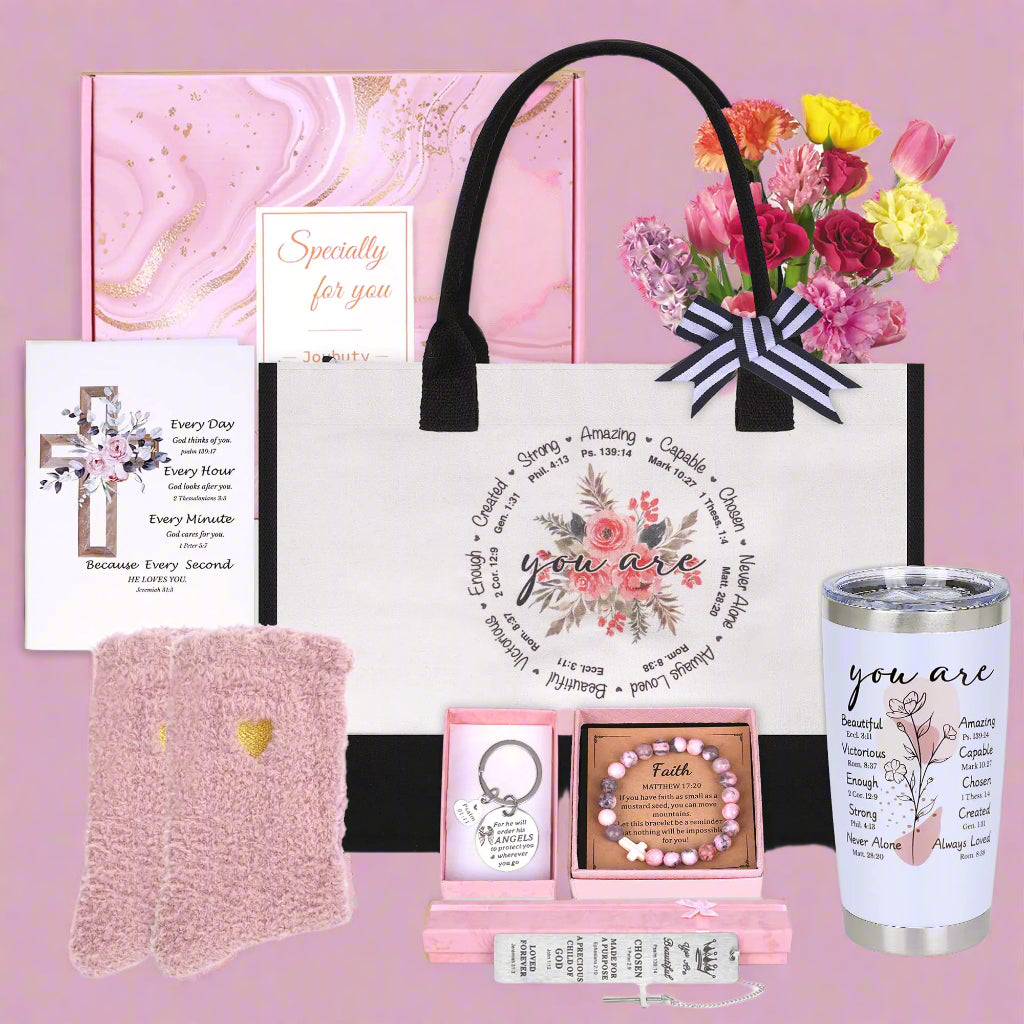 Birthday Baptism Encouragement Gift Basket for Women