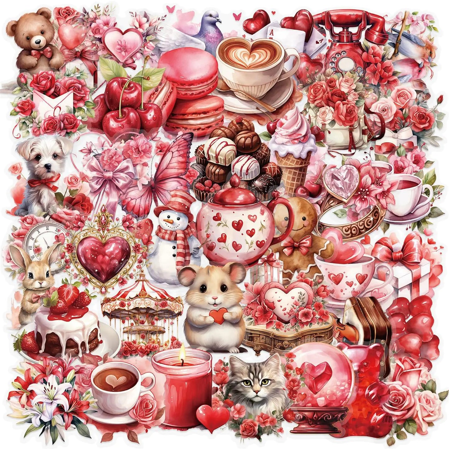 Love Stickers Heart Stickers Pack 50PCS