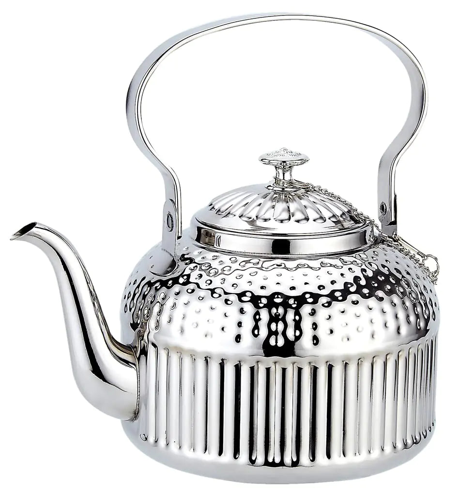 SANQIAHOME Antique 1.2L (40Oz) Stainless Steel Teapot with Infuser Silver
