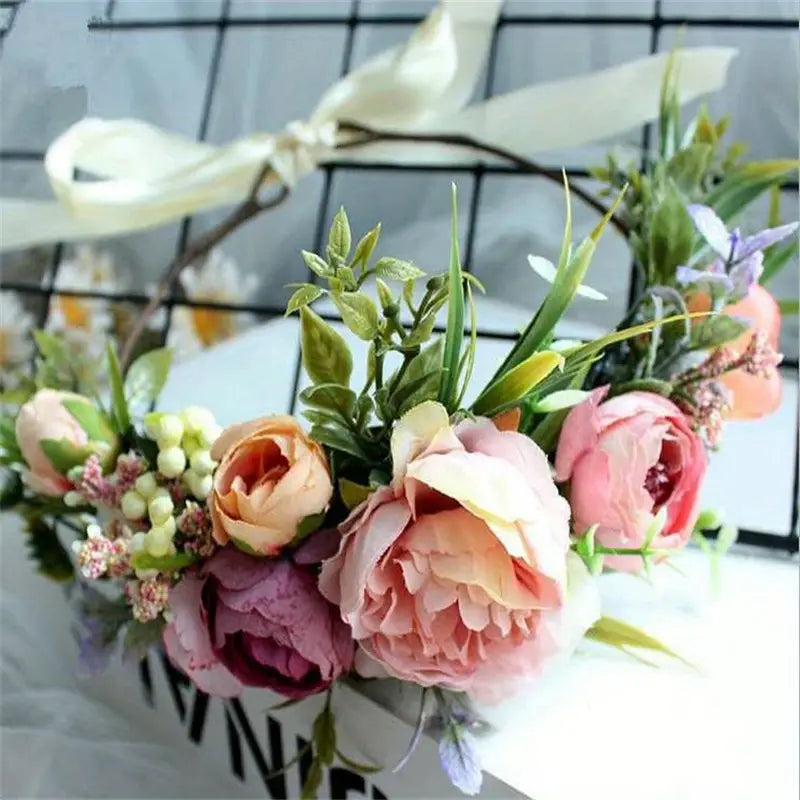 Flower Decor Hair Band - Floral Crown Headpiece