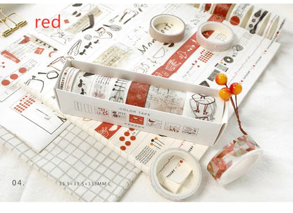Washi Tape Set for DIY Journals and Scrapbooks (8 Rolls)