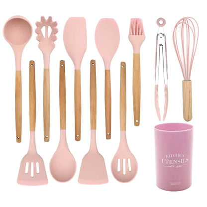Silicone Spatula with Wooden Handle for Baking Tools
