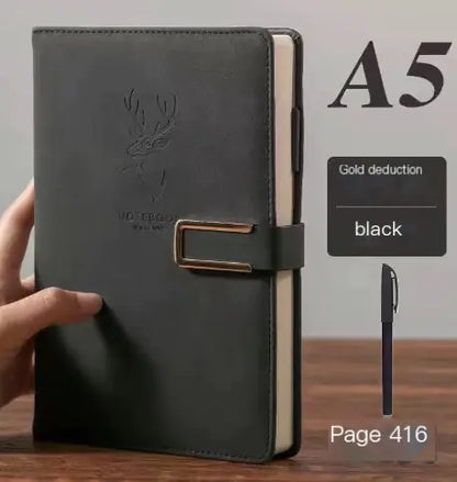 Ultrathin A5 Soft Leather Notebook for Business Use