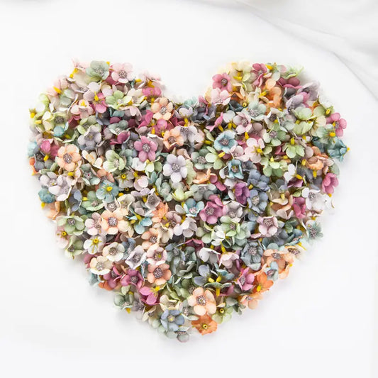 50pcs Multicolor Mini Silk Flowers for Home Decor