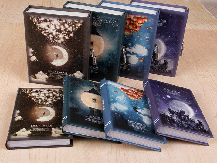 Diary with Lock and Moonlight Treasure Box