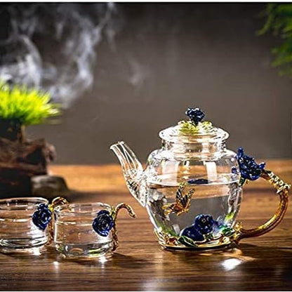 Floral Glass Tea Set