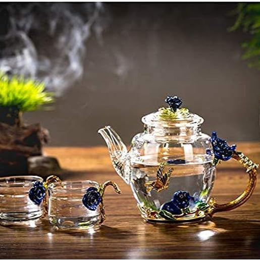 Floral Glass Tea Set