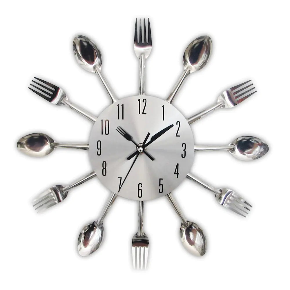 Creative Fork and Knife Wall Clock for Kitchen Decor