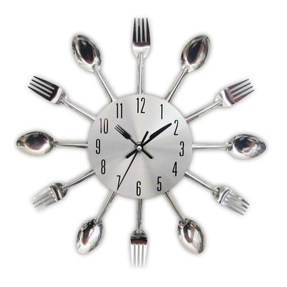 Creative Fork and Knife Wall Clock for Kitchen Decor