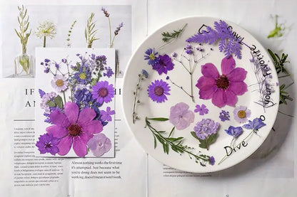 15pcs DIY Dried Flowers for Scrapbooking & Bookmark Making