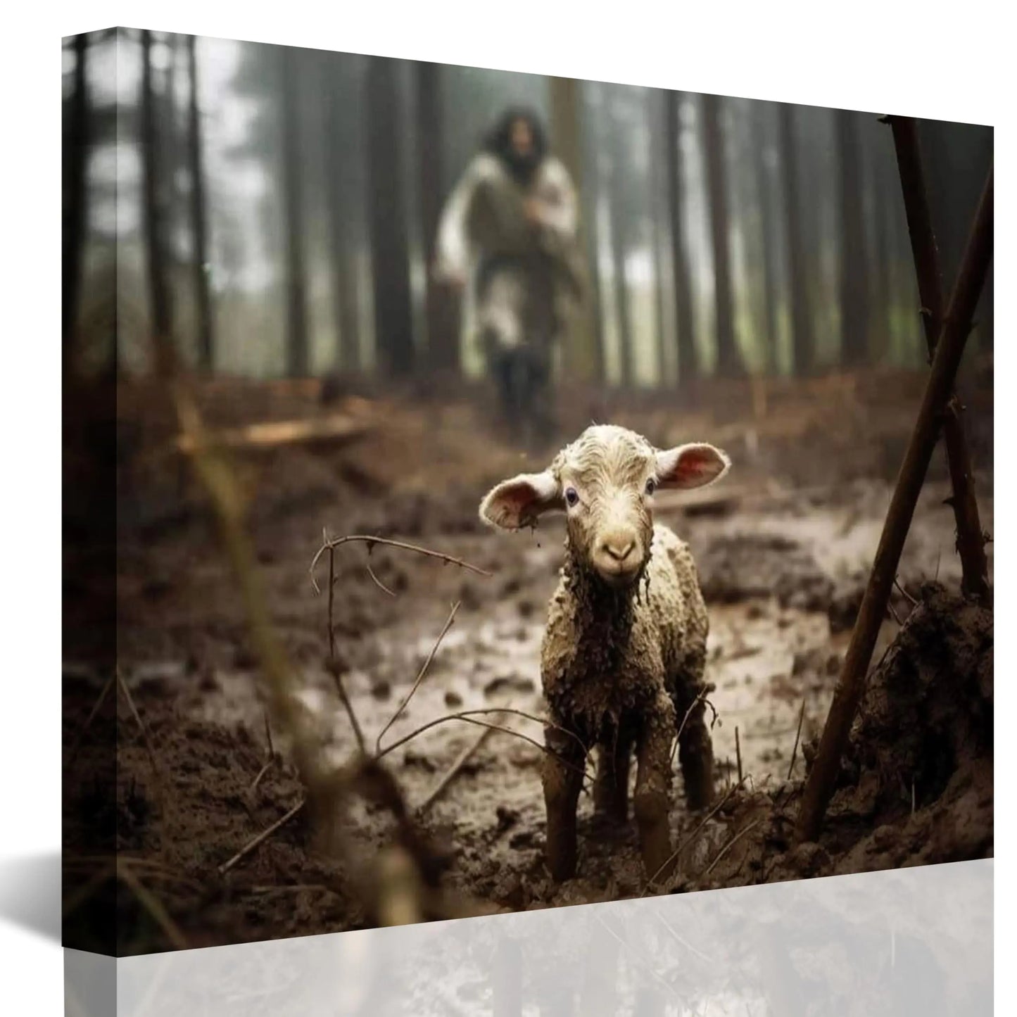 Jesus and Lamb Canvas Wall Art