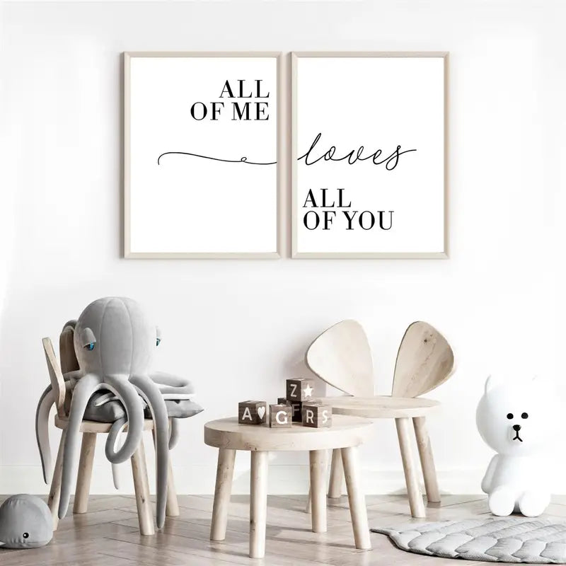 2pcs Canvas Paintings with Funny Couple Quotes Wall Art