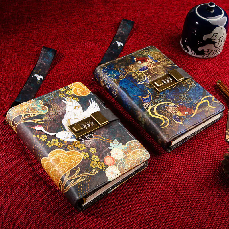 Locked Vintage Diary Notebook with Creative Design