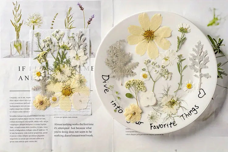 15pcs DIY Dried Flowers for Scrapbooking & Bookmark Making