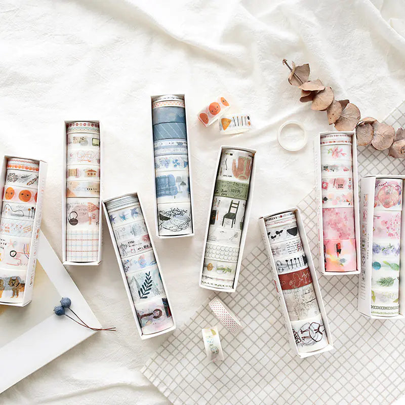 Washi Tape Set for DIY Journals and Scrapbooks (8 Rolls)