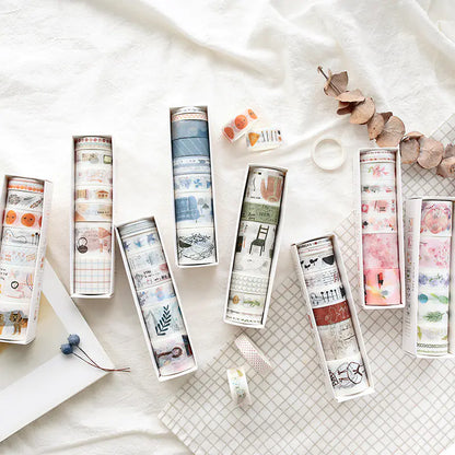 Washi Tape Set for DIY Journals and Scrapbooks (8 Rolls)