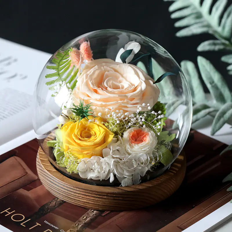 Glass Cover Dried Flower Ornament Gift