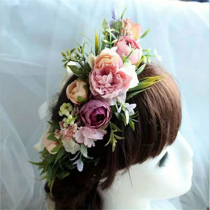 Flower Decor Hair Band - Floral Crown Headpiece