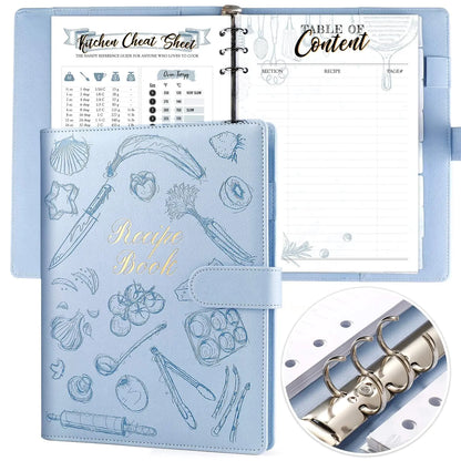 molekaus Recipe Book ，Blank Recipe Book to Write in Your Own Recipes，Recipe Notebook for Family Cooking， Removable Hardcover 7" x 10"Recipe Journal with 160 Pages - Lavender
