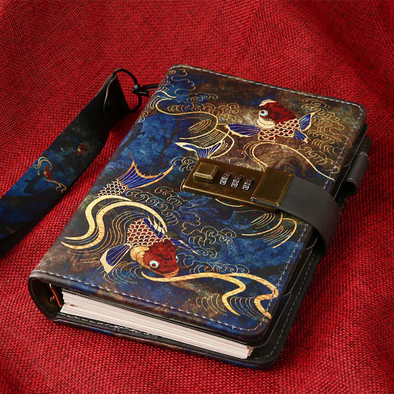 Locked Vintage Diary Notebook with Creative Design