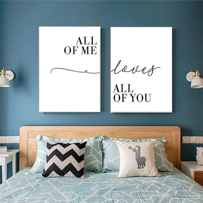 2pcs Canvas Paintings with Funny Couple Quotes Wall Art