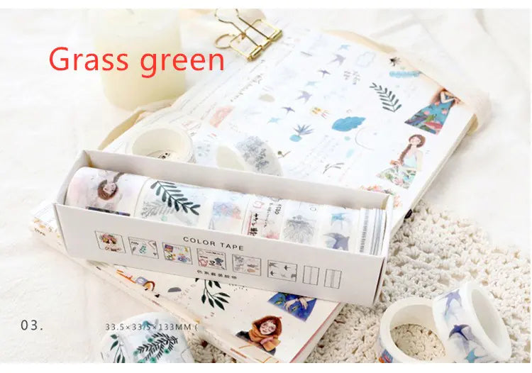 Washi Tape Set for DIY Journals and Scrapbooks (8 Rolls)
