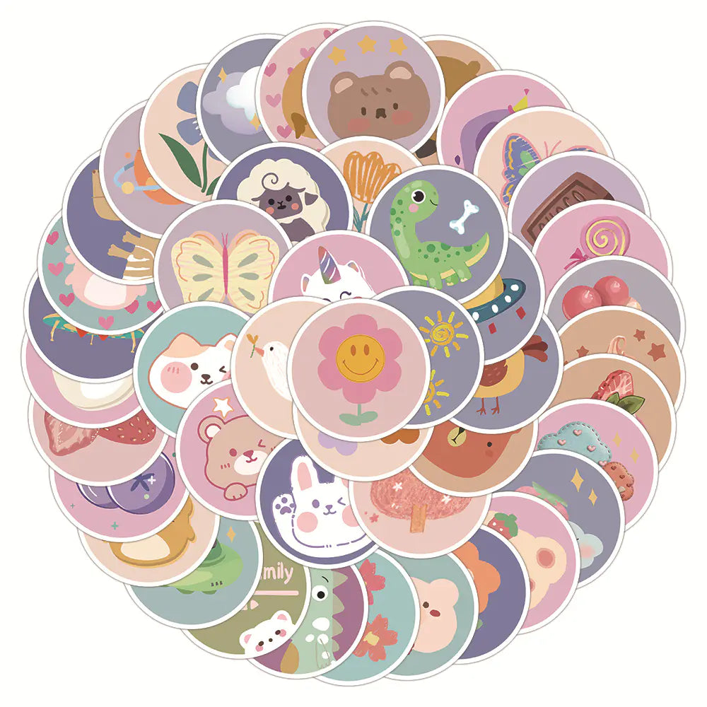 60 PCS Cartoon Stickers for DIY Notebooks & Suitcases