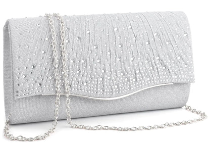 TINDTOP Clutch Purses for Women Evening Handbags for Formal Wedding Party Cocktail Prom Crossbody Shoulder Envelope Bag