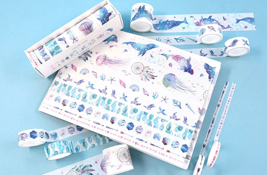 Washi Tape Set for DIY Journals and Scrapbooks (8 Rolls)