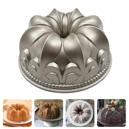 WBJKZJD Charlotte Cake Mold Aluminium Kitchen Accessories Decoration Round Christmas Wedding Family 3D Charlotte Cake Pan (Lily flower shape)