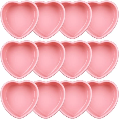 Menkxi Heart Shaped Cake Pans Pink Red Silicone Mini Heart Cake Pan Nonstick Heart Cake Mold Chocolate Baking Tray Bakeware for Valentines Day Birthday Cupcake Muffin Tool(Pink4)