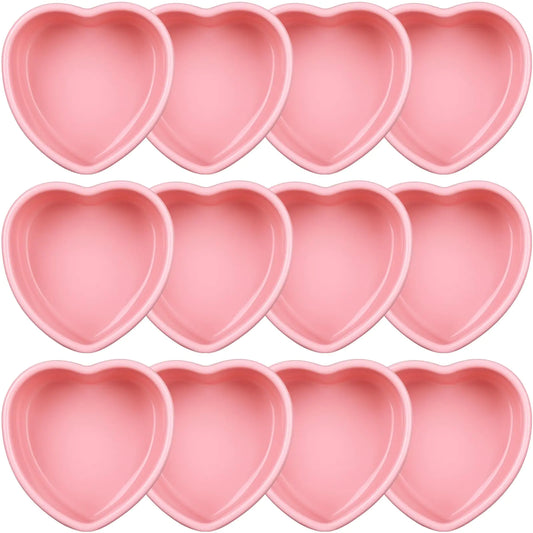 Menkxi Heart Shaped Cake Pans Pink Red Silicone Mini Heart Cake Pan Nonstick Heart Cake Mold Chocolate Baking Tray Bakeware for Valentines Day Birthday Cupcake Muffin Tool(Pink4)