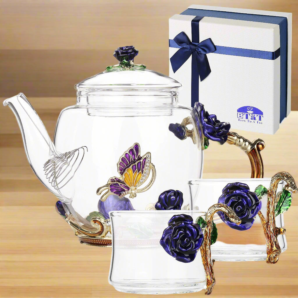 Floral Glass Tea Set