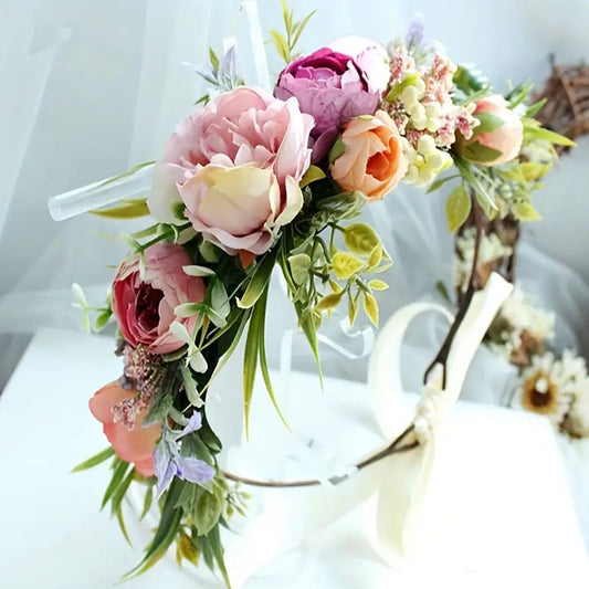 Flower Decor Hair Band - Floral Crown Headpiece