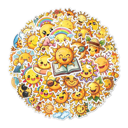 Pack 50 Pcs Cute Sun Stickers