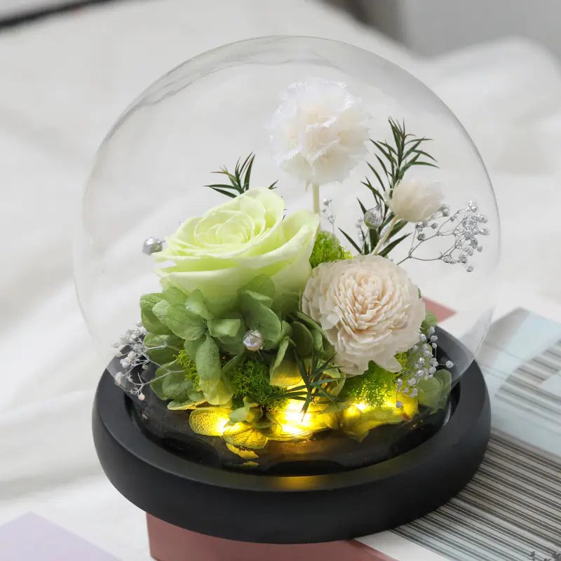 Glass Cover Dried Flower Ornament Gift