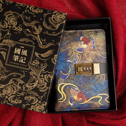 Locked Vintage Diary Notebook with Creative Design