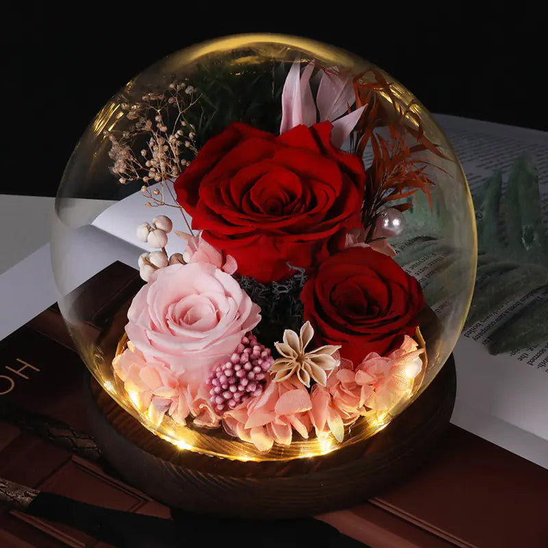 Glass Cover Dried Flower Ornament Gift