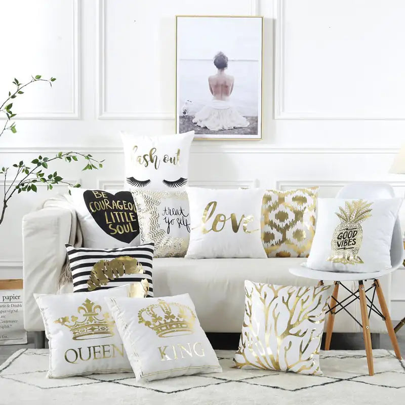 Super Soft Gilding Pillow Cover for Home Decor