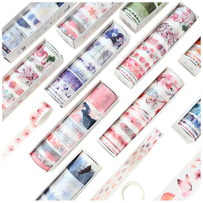 Washi Tape Set for DIY Journals and Scrapbooks (8 Rolls)