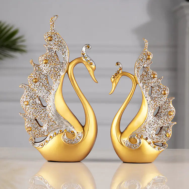 European Couple Swan Home Decor for Weddings and Gifts