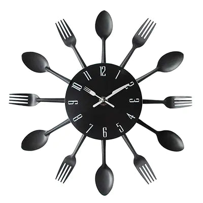 Creative Fork and Knife Wall Clock for Kitchen Decor