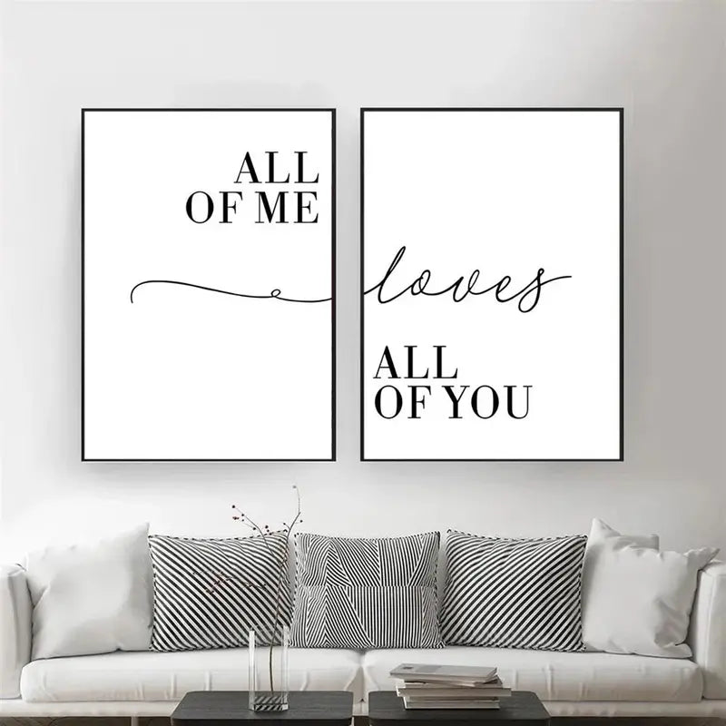 2pcs Canvas Paintings with Funny Couple Quotes Wall Art