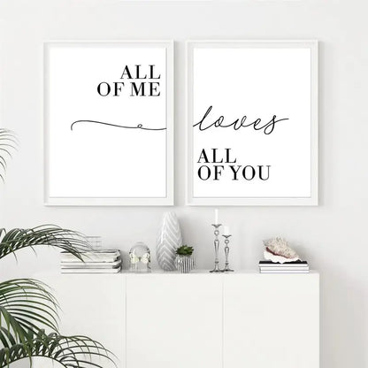 2pcs Canvas Paintings with Funny Couple Quotes Wall Art