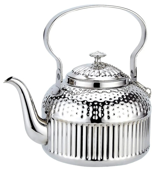 SANQIAHOME Antique 1.2L (40Oz) Stainless Steel Teapot with Infuser Silver
