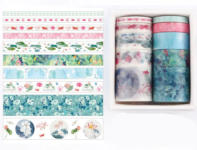Washi Tape Set of 10 for Bullet Journals and Crafts
