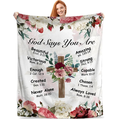 God Says You are Blanket Christian Gifts for Women