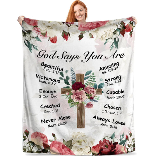 God Says You are Blanket Christian Gifts for Women